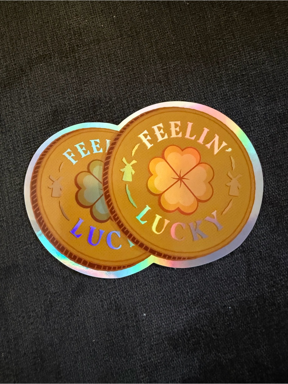 Feelin' Lucky Dutch Bros Rare Coin Stickers - Gold/Iridiscent